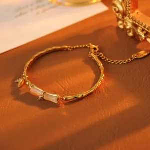 Ivory Bar Double-Chain Bracelet